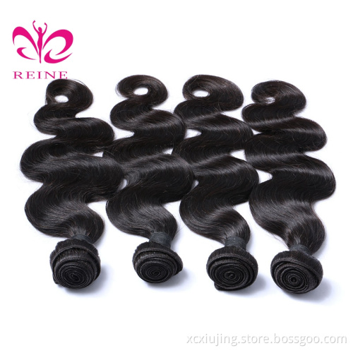 REINE 10A grade top grade wholesale super quality double drawn mink virgin unprocessed peruvian human hair bundles extensions